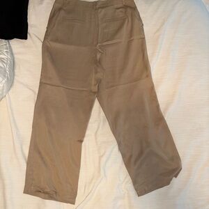 LOFT Wonen’s Wide-Leg Chino Pants — Khaki Brown